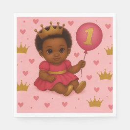 Guardanapo De Papel Princess Pink & Gold Baby Girl Birthday 