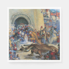 Guardanapo De Papel Princess's Birthday Dragon Folded Greeting Card