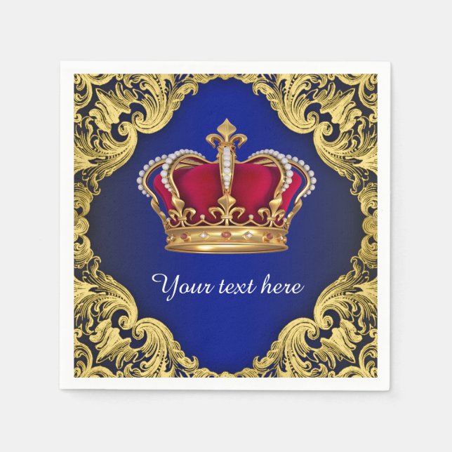 Guardanapo De Papel Príncipe Chá de fraldas (Frente)