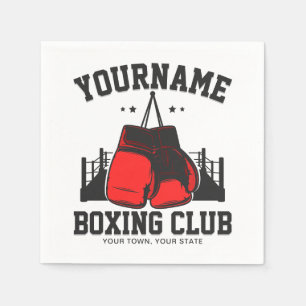 Guardanapo De Papel Pro Boxer ADD NAME - Luvas vermelhas Formação em A