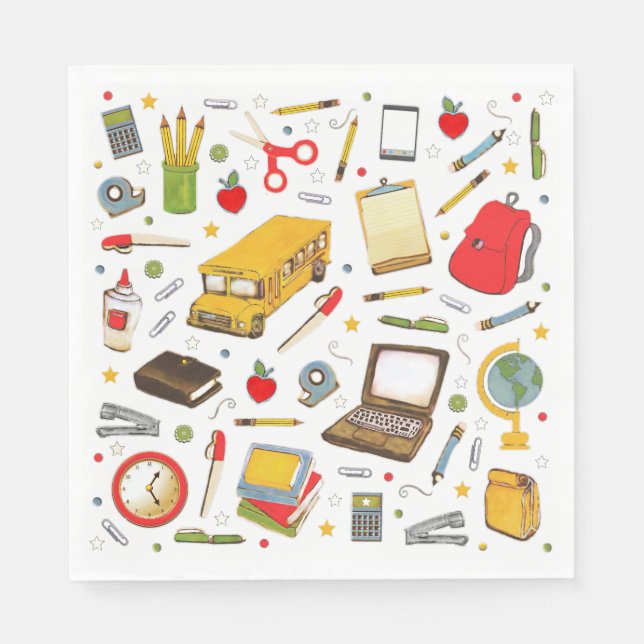 Guardanapo De Papel Professor de Festa Escolar (Frente)