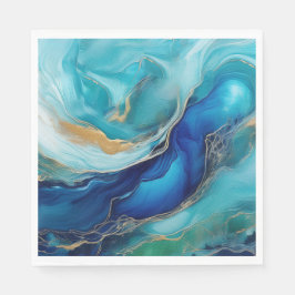 Guardanapo De Papel Profundezas Turquesa: Impressões Abstratas Oceânic