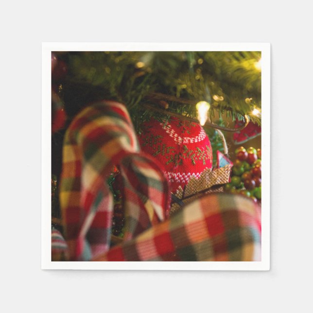 Guardanapo De Papel Profundidade De Uma Árvore De Natal (Frente)