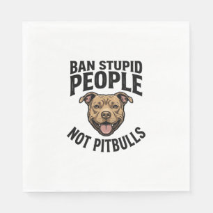 Guardanapo De Papel Proibir Pessoas Estúpidas Não Pitbulls Design Vint