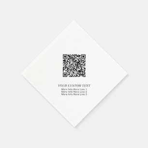 Guardanapo De Papel Promoção de Código QR de Negócios Simples Preto e