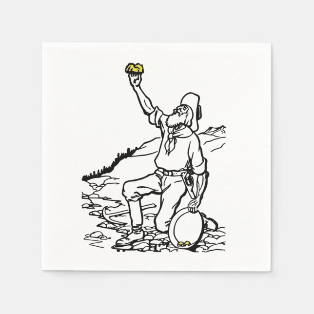 Guardanapo De Papel Prospector Dourado de Tempo Antigo (Frente)