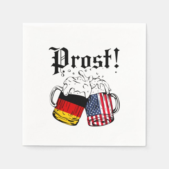 Guardanapo De Papel Prost Beer German Flag Oktoberfest (Frente)