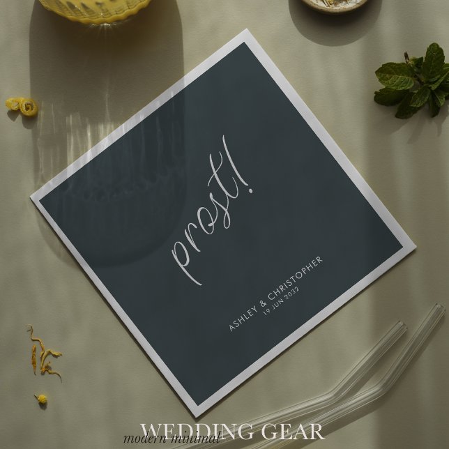 Guardanapo De Papel Prost! Cinza Espacial Mínimo Qualquer Coquetel De  (Criador carregado)