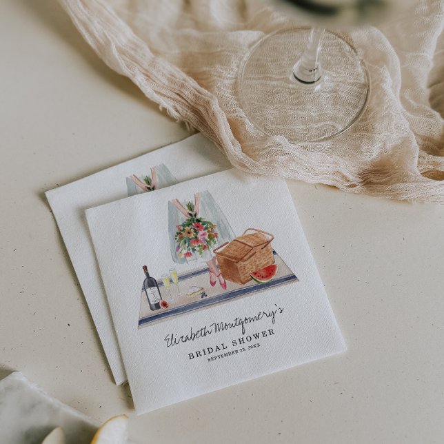 Guardanapo De Papel Provando Elegante | Chá de panela de piquenique (Criador carregado)