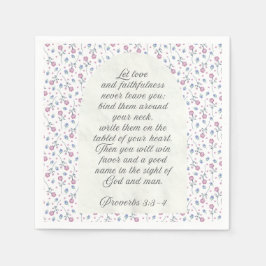 Guardanapo De Papel Provérbios 3:3–4 Escritura Floral