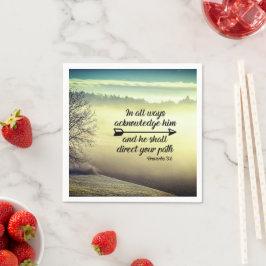 Guardanapo De Papel Provérbios 3:6 Ele dirigirá sua Bíblia de caminho 