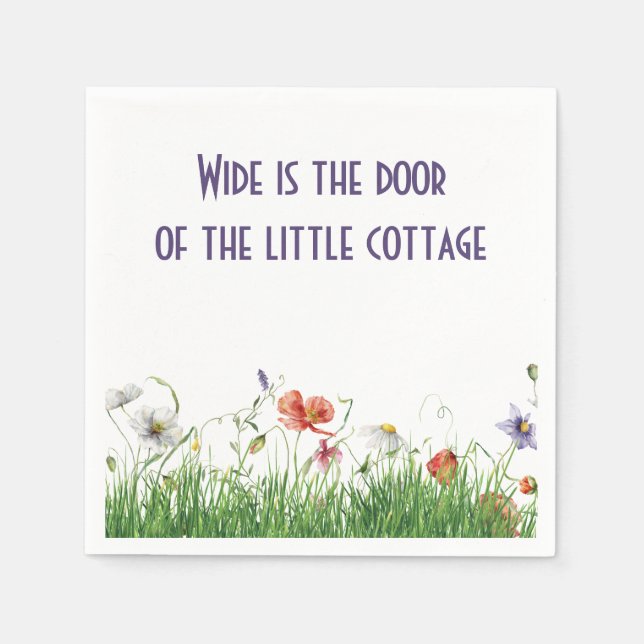 Guardanapo De Papel Proverbo Irlandês com Flores Selvagens (Frente)