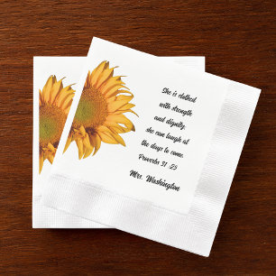 Guardanapo De Papel Proverbs 31:25 Mulher-Cristã Excelente Girassol