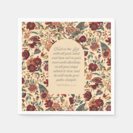 Guardanapo De Papel Proverbs 3:5–6 Trust in the Lord Vintage Floral