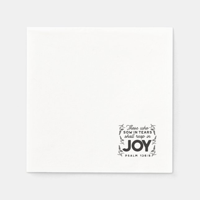 Guardanapo De Papel Psalm 126:5 Scripture Typography – Reap in Joy (Frente)