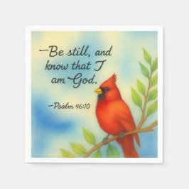 Guardanapo De Papel Psalm 46:10 Be Still Red Cardinal Scripture Nature