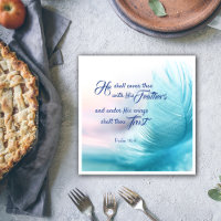 Psalm 91:4 Paper Napkins - Versão do Rei James