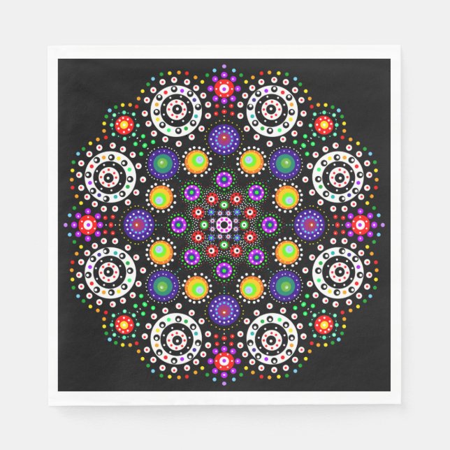 Guardanapo De Papel Psychedelic Dot Mandala (Frente)
