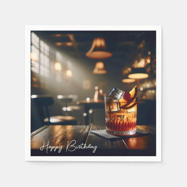 Guardanapo De Papel Pub Antiga Bebida Moída Para Aniversário (Frente)