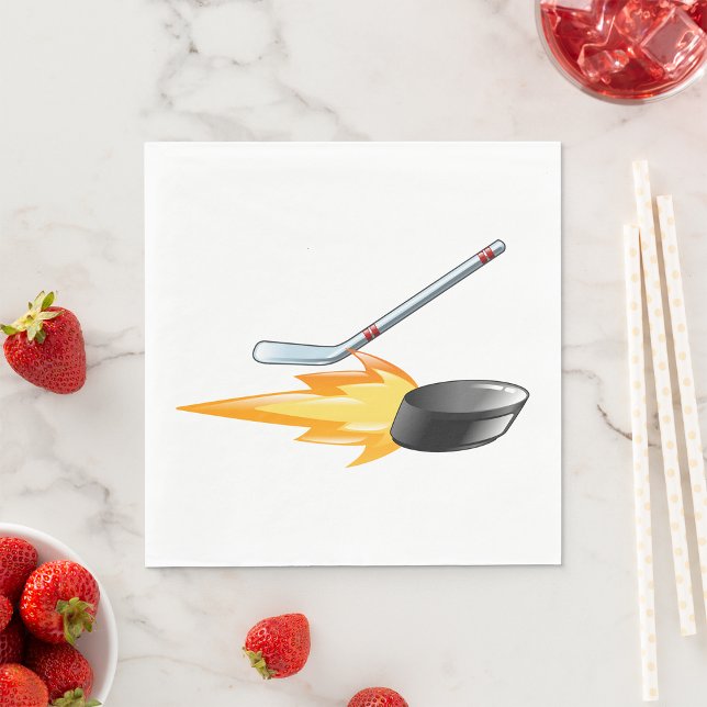 Guardanapo De Papel Puck de Hockey Flaming (Criador carregado)