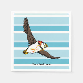 Guardanapo De Papel Puffin Vestindo um chapéu de inverno maluco