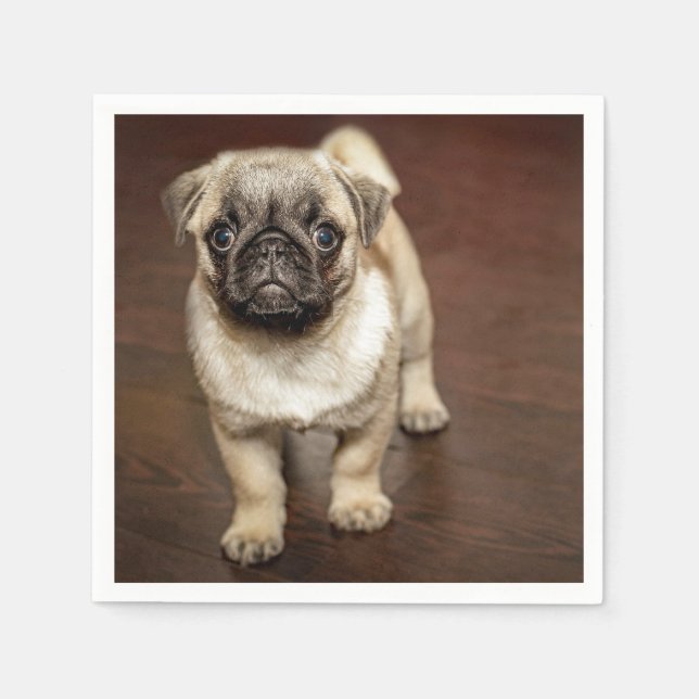 Guardanapo De Papel Pug Brown Dog Photo (Frente)