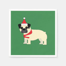 Guardanapo De Papel Pug de Natal