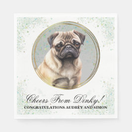 Guardanapo De Papel Pug Dog Wedding Napkins Com Foto De Cães