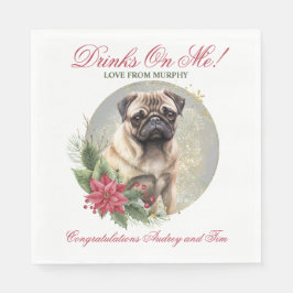 Guardanapo De Papel Pug Dog Wedding Napkins Com Foto De Cães