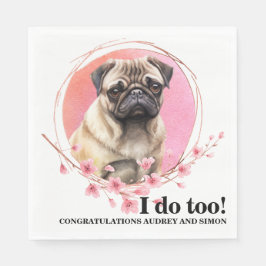 Guardanapo De Papel Pug Dog Wedding Napkins Com Foto De Cães
