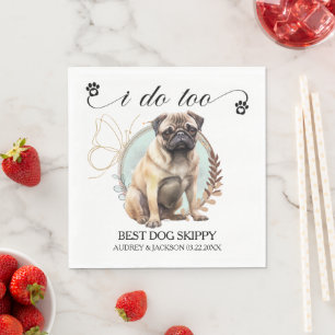 Guardanapo De Papel Pug Dog Wedding Napkins Com Foto De Cães