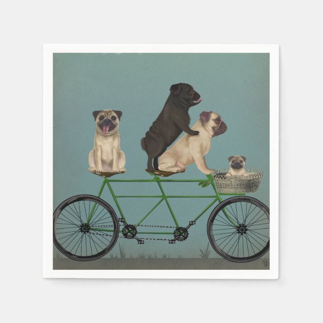 Guardanapo De Papel Pug Tandem (Frente)