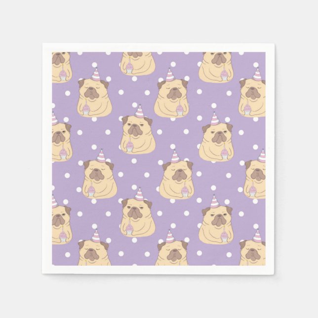 Guardanapo De Papel Pugs de Corte (Frente)