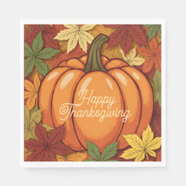 Guardanapo De Papel Pumpkin and Leaves Thanksgiving