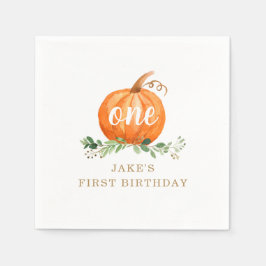 Guardanapo De Papel Pumpkin Birthday Napkin Qualquer Idade
