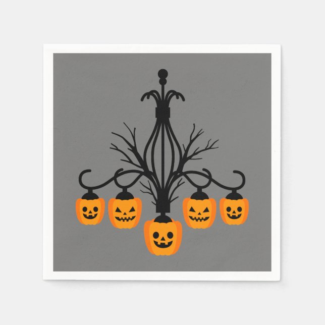 Guardanapo De Papel Pumpkin chandelier Halloween (Frente)