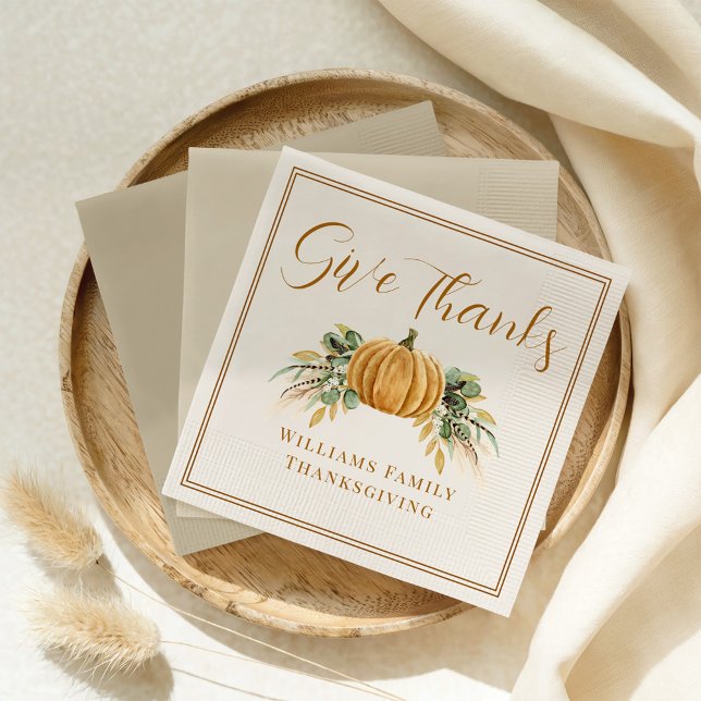 Guardanapo De Papel Pumpkin de Ação de Graças Russo aos Obrigados (Criador carregado)