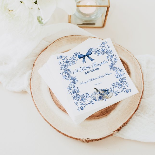 Guardanapo De Papel Pumpkin Dusty Chá de fraldas Quimoral Azul (Criador carregado)