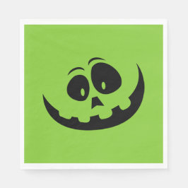 Guardanapo De Papel Pumpkin Face Green Halloween