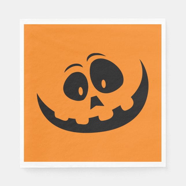 Guardanapo De Papel Pumpkin Face Orange Halloween (Frente)