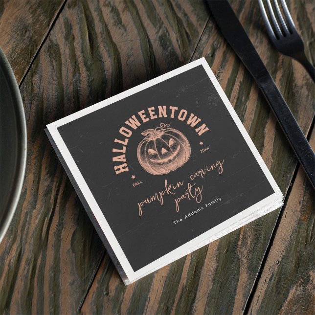 Guardanapo De Papel Pumpkin Fazendo Laranja Negro Festa de Halloween (Criador carregado)