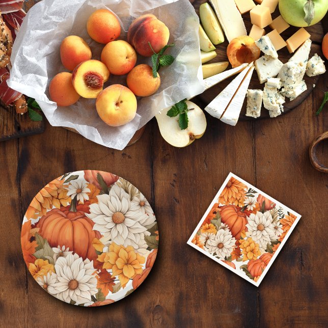 Guardanapo De Papel Pumpkin Floral (Criador carregado)