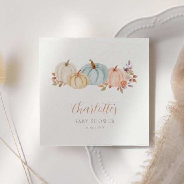 Guardanapo De Papel Pumpkin Floral | CHÁ DE FRALDAS (Criador carregado)