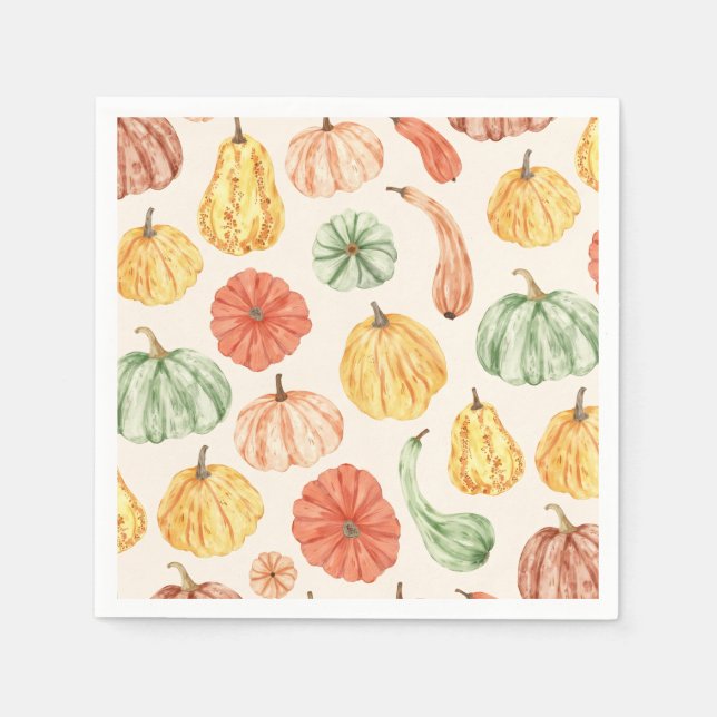 Guardanapo De Papel Pumpkin Gourd Autumn Baby Shower (Frente)