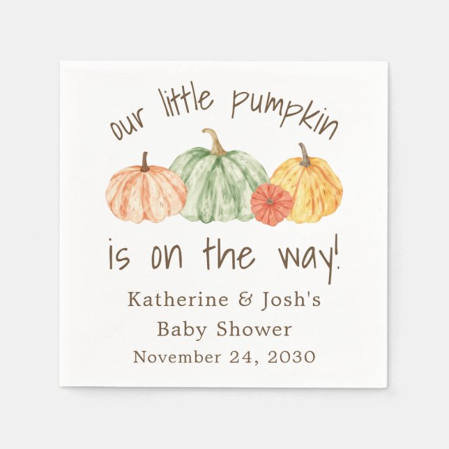 Guardanapo De Papel Pumpkin Gourd Autumn Baby Shower (Frente)
