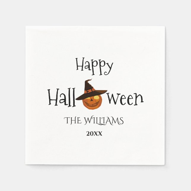 Guardanapo De Papel Pumpkin Happy Halloween Personalizado (Frente)