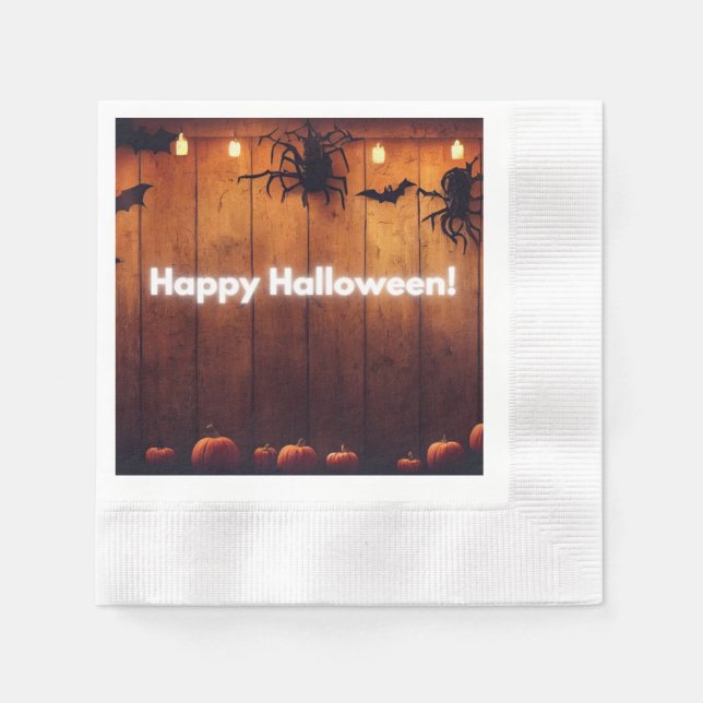 Guardanapo De Papel Pumpkin & Lanterna Spider (Frente)