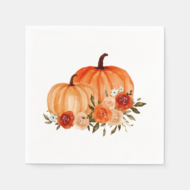 Guardanapo De Papel Pumpkin Laranja | CHÁ DE FRALDAS | ROSAS (Frente)