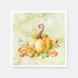 Guardanapo De Papel Pumpkin ouro Papel Watercolor Napkin