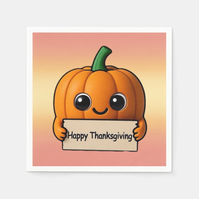 Guardanapo De Papel Pumpkin Pal Thankgiving Napkin  (Frente)
